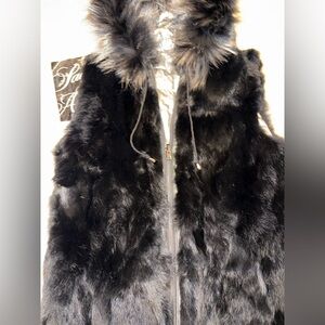 NWOT REAL Fur Adrienne Landau Reversible Vest